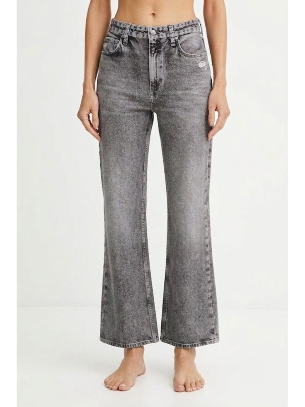 NWT rag & bone Miramar Shea Ankle in Raven Straight Printed Faux Jean Pants 25